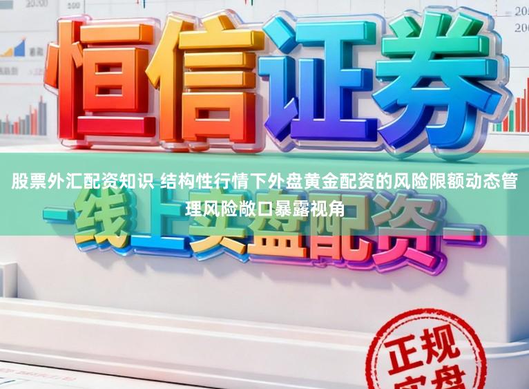 股票外汇配资知识 结构性行情下外盘黄金配资的风险限额动态管理风险敞口暴露视角